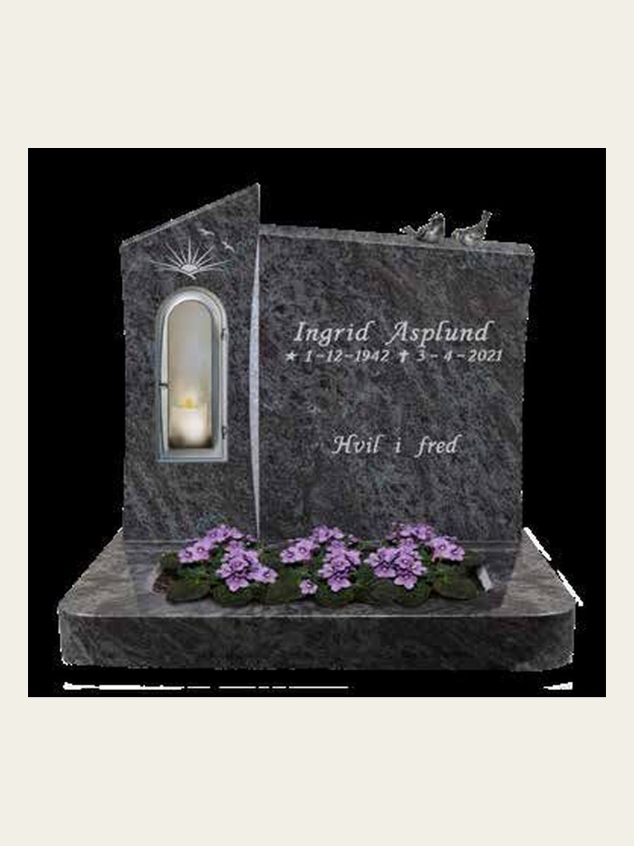 Modell GS-217 i Sort granitt, sett forfra
