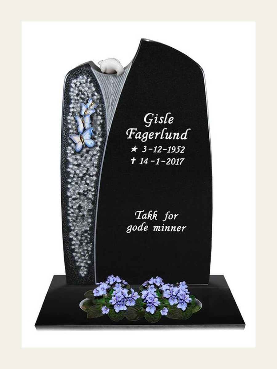 Modell GS-004 i Sort granitt, sett forfra