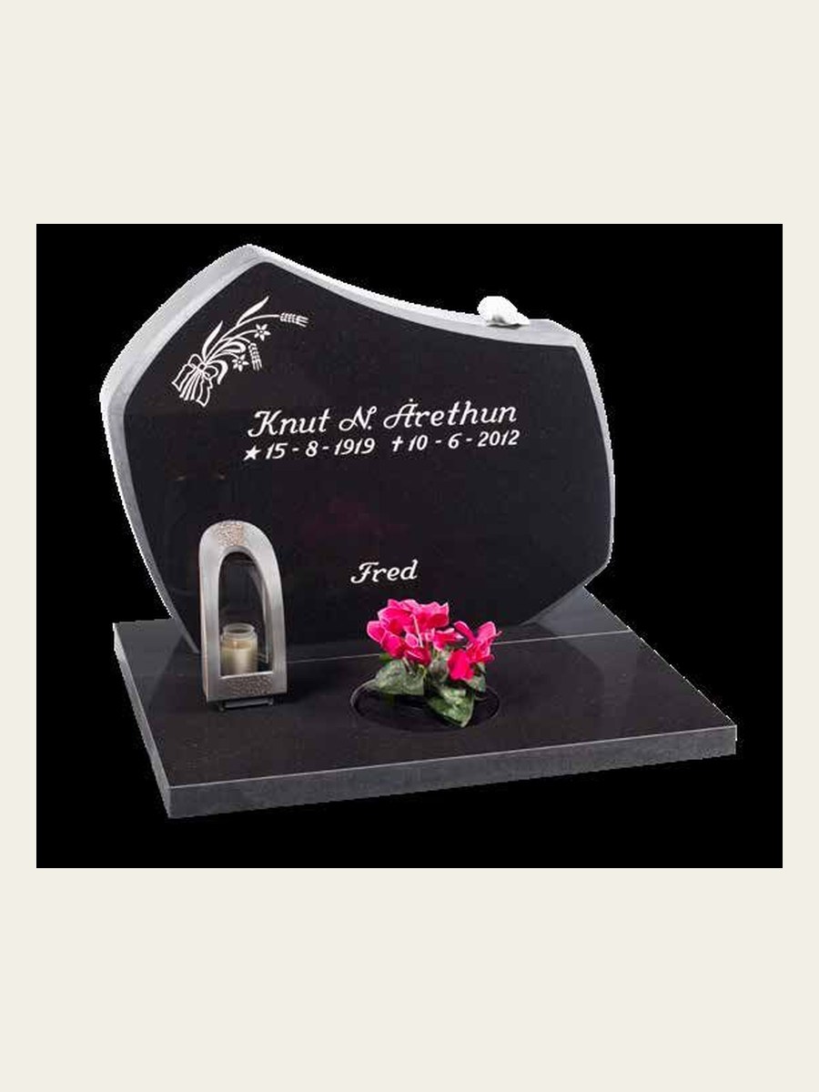 Modell GS-095 i Sort granitt, sett forfra