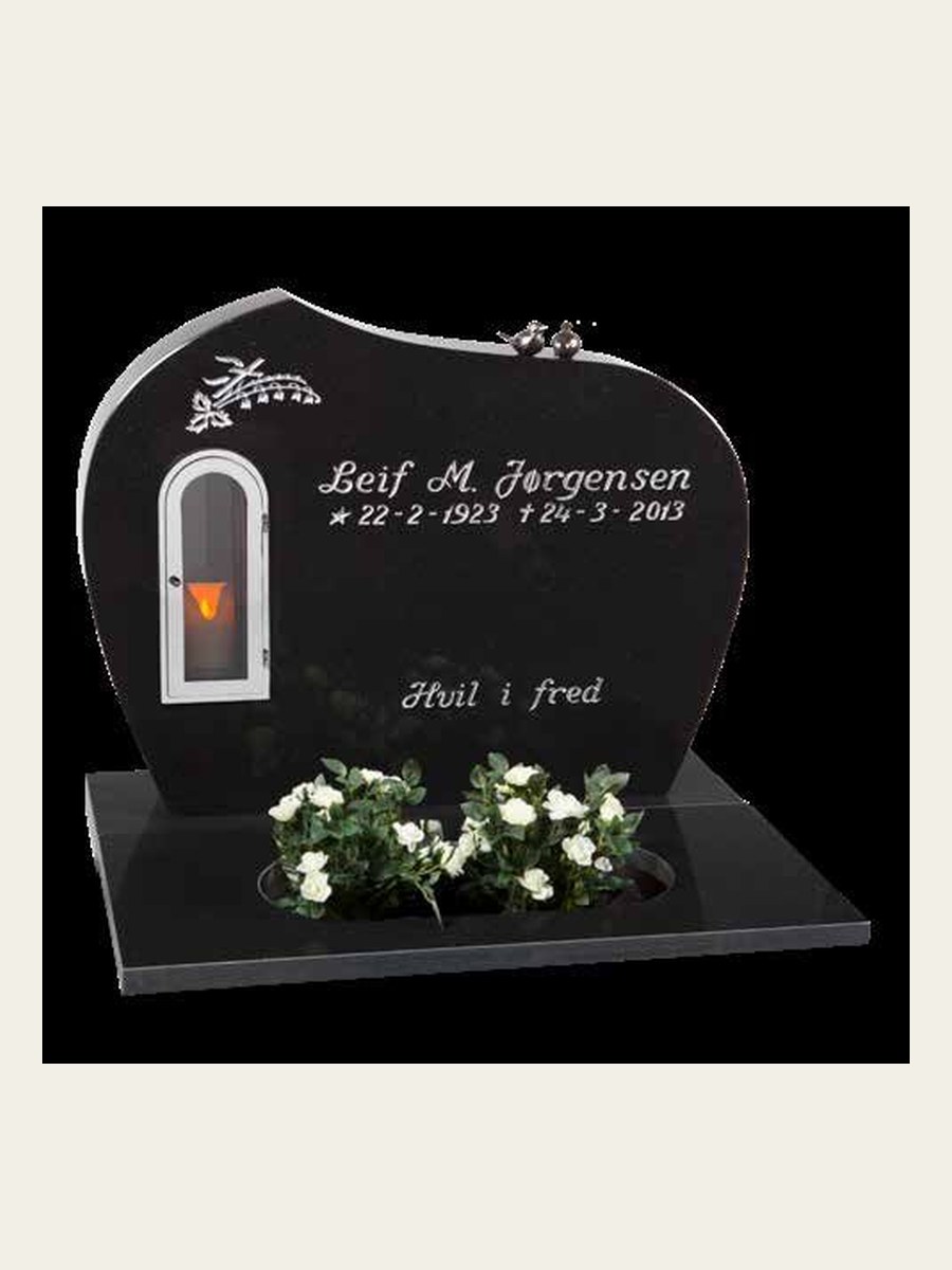 Modell GS-096 i Sort granitt, sett forfra
