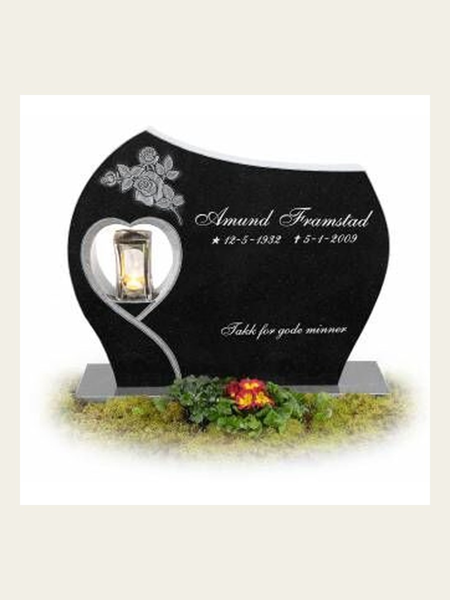 Modell GS-024 i Sort granitt, sett forfra
