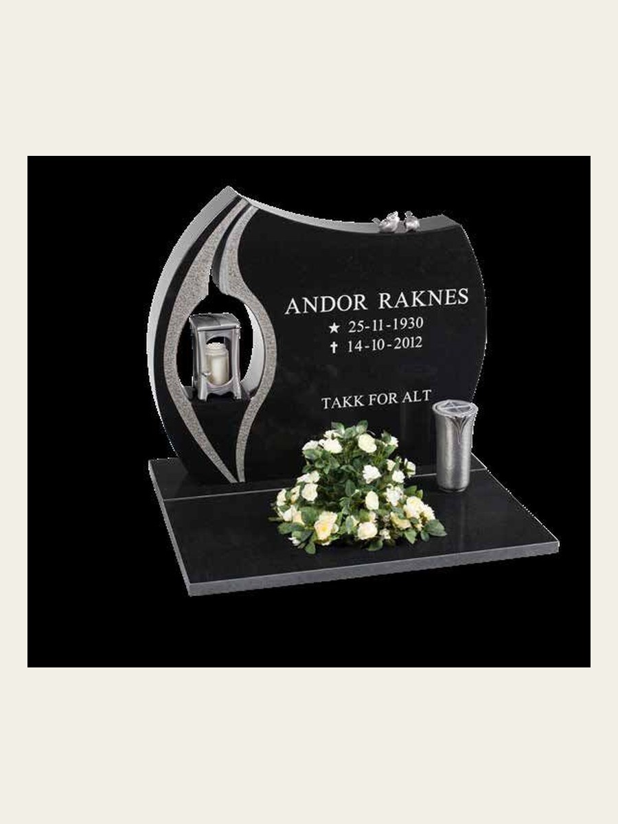 Modell GS-133 i Sort granitt, sett forfra