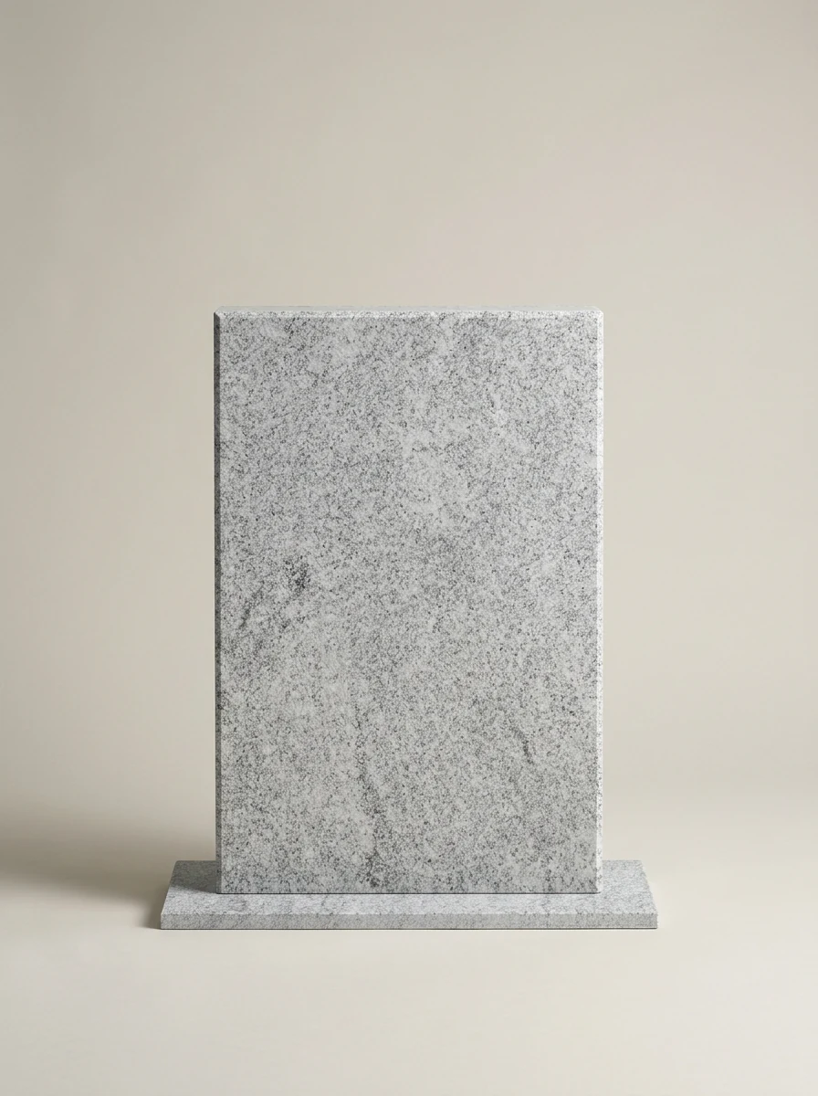 Modell GS-240 – gravstein i Lys grå granitt, sett forfra